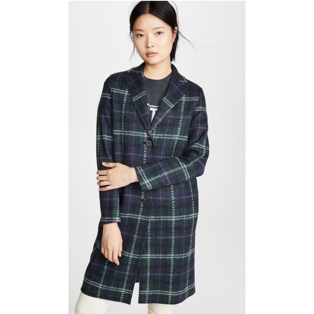 Harris Wharf London Tartan Overcoat - size 46 (US 10)